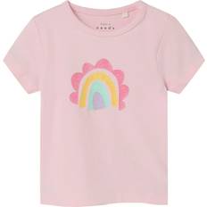 0-1M T-skjorter Name It T-shirt NbfVubie Parfait Pink m. Glitter T-shirt