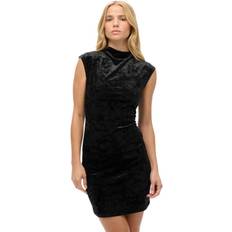 Velvet Clothing Superdry Velvet bodycon dress in black