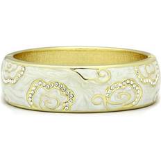 Transparent Bracelets Alamode Jewelry LO2131-7 Women Flash Gold White Metal Bangle with Top Grade Crystal in Clear in