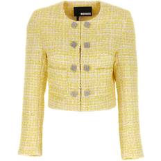 ROTATE Birger Christensen Overtøj ROTATE Birger Christensen ROTATE by Birger Christensen Boucle Cropped Jacket Jakke Pastel Yellow