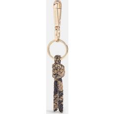 Whistles Snake Print Leather Knotted Keyring - Neutral