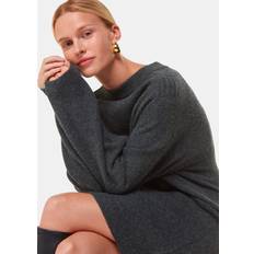 Woman - Wool Dresses Whistles Women's Ava Round Neck Knitted Dress Grey