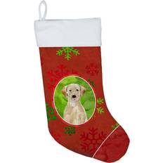 Yellow Stockings Caroline's Treasures CK3973CS Christmas Snowflakes Yellow Labrador Retriever Stocking