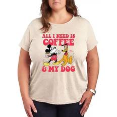 Clothing Disney Disney's Mickey Mouse & Pluto Plus Coffee And My Dog Graphic Tee