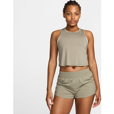 Women Tank Tops Nike Training One classic cropped tank top in khaki-Green