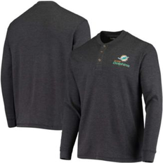 Dunbrooke Men's Charcoal Miami Dolphins Maverick Thermal Henley Long Sleeve T-shirt Charcoal