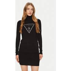 Guess Damen Oberteile Guess Damen Rollkragenpullover PIPER TRIANGLE LOGO schwarz