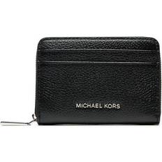 Michael Kors Wallets & Key Holders Michael Kors Jet Set Pebbled Leather Zip-Around Card Case - Black