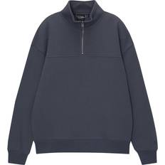 Pull&Bear Dame Sweatere Pull&Bear Mørkeblå sweatshirt med 1/4 lynlås