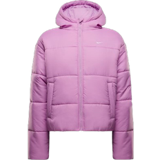 Nike classic puffer therma fit NIKE Women's Sportswear Classic Puffer Therma Fit Loose Hooded Jacket - Beyond Pink/White