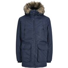 Herren Mäntel Jack & Jones Parka Construct 12258406 Dunkelblau Regular Fit
