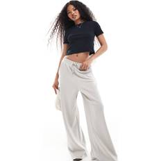Clothing Stradivarius Petite soft touch wide leg jogger in light grey