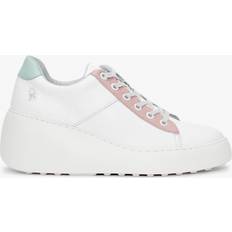 Fly London Trainers Fly London Delf White Nude Mint Leather Wedge Trainers 40, Colou