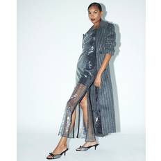 Silver - Women Dresses River Island Womens Silver Strappy Sequin Slip Maxi Dress