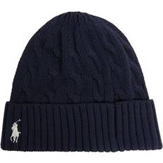 Accessori Polo Ralph Lauren cabel knit beanie hat with pony logo in navy