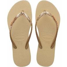 Havaianas Tofflor & Sandaler Havaianas Hav. Slim Glitter II Dam Flip Flops Från Magasin Sand/goldenlightmeta (37/38)
