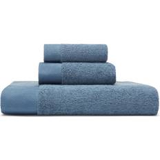 Algodón Egipcio Toallas Frette Diamond Border Egyptian Hand Exclusive - Midnight Bath Towel Blue