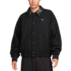 Nike swoosh jacket Nike Solo Swoosh Men's Wool Varsity Jacket - Black/White