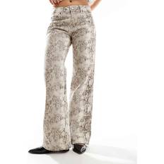 Multifargete Jeans Stradivarius straight leg jean in snake print-Multi