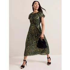 Phase Eight Lilani Dress, Dark Green/Gold