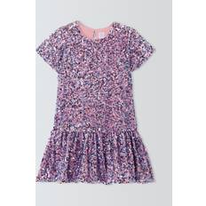 Velour Children's Clothing John Lewis Kids' Sequin Drop Waist Party Dress, Pink