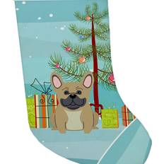 Beige Stockings Merry Christmas Tree French Bulldog Cream Stocking