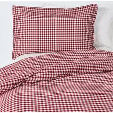 John Lewis Gingham Set - Berry Duvet Cover Red