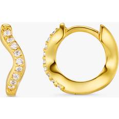 Orelia Fine Pave Wave Hoop 18ct Gold Earrings