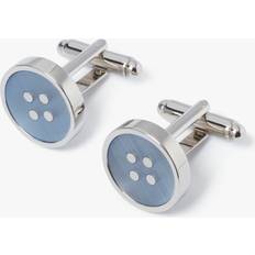 Blue Cufflinks Simon Carter Catseye Button Cufflinks - Silver/Light Blue