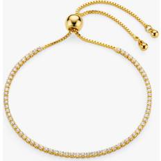 Fine Crystal Tennis Bracelet - Pale Gold