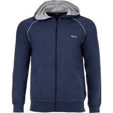 BOSS Orange Mix&Match Mens Full Zip Loungewear Hoodie in Stretch Cotton with Embroidered Logo Navy