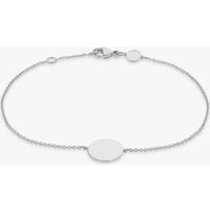 IBB Personalised 9ct White Gold Disc Initial Chain Bracelet