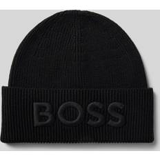 Dam Mössor BOSS Wool-blend beanie with embroidered logo