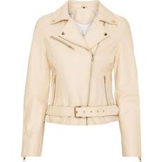 Notyz Biker Jacket 11030 Skindjakke Ivory with light gold