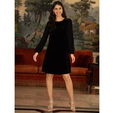 Clothing Yumi Velvet Tunic Dress, Black