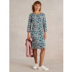 Clothing White Stuff Tallie Abstract Dress, Teal/Multi