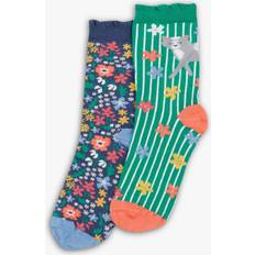 Frugi Kids' Grippy Socks, Pack of 2, Giraffe Multipack