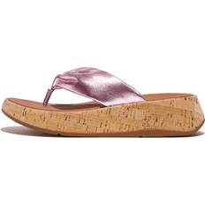 Fitflop Sandales à talons Fitflop F-Mode Leather Twist Flatform Toe Thongs - Cork