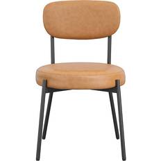 LPD Smith Faux Leather Caramel Kitchen Chair 80cm 2pcs