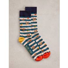 Clothing White Stuff Sloth Day Ankle Socks, Teal/Multi