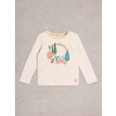 White Stuff Kids' Long Sleeve Tee, Cream/Multi