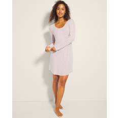 Beige - Women Nightgowns Soma Women's CozyLuxe Long Sleeve Nightgown in Porcelain Nude