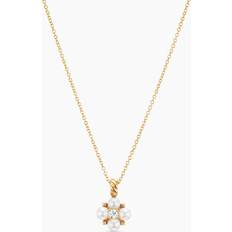 Necklaces David Yurman Women's Petite Modern Renaissance Pearl Necklace in 18K Yellow Gold with Center Diamond, 7.8MM Akoya White Pearl 17