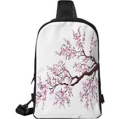 Kortfack - Unisex Ryggsäckar MYGANN Cherry Blossoms Tree Adjustable Strap Large Crossbody Bag - White