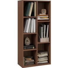 Homcom Brown Shelves Homcom Modern Cabinet for Home Office Walnut Book Shelf 106cm