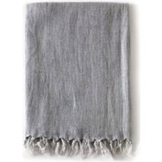 Linen Blankets Montauk Throw Blanket - Ocean Blankets Blue