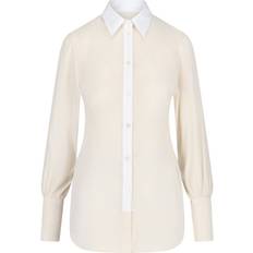 Soie T-shirts Victoria Beckham Beckham-Shirt With Contrast Details Camicie Bianco-Donna White