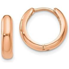 Rose Gold Earrings Bagatela 14K Rose Gold Polished Hinged Hoop Earrings
