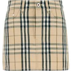 Burberry Nederdele Burberry Kort Nederdel Med Motiv Og Metaldetaljer - Beige