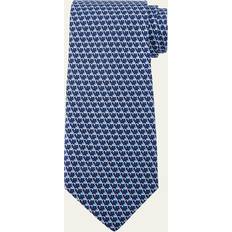 Azul - Hombre Corbatas Ferragamo Men's Flamingo-Print Silk Tie FNAVY